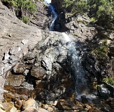 mt somers bus stop track waterfall