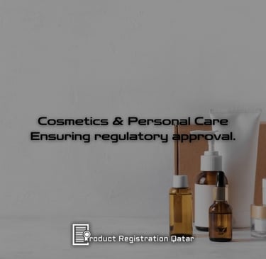 Cosmetics and Personal Care, Ensuring Regulatory Approval, with Product Registration Qatar Logo
