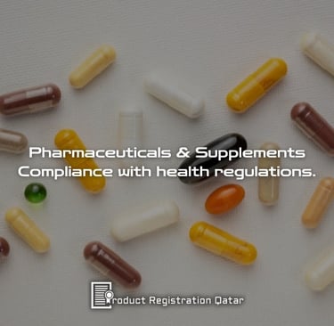💊 Pharmaceuticals & Supplements – Compliance with health regulations. Product registration Qatar logo