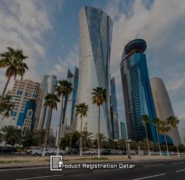 Product Registration Qatar Background and logo
