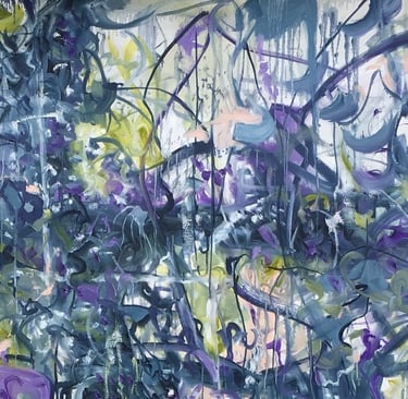 blue and green abstract painting