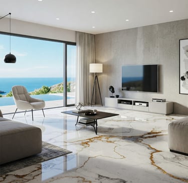 living room with the view coating with white, gold and gray metallic epoxy featuring by Epoxy&Beyond