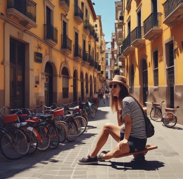 A balcony with a flag hanging from it