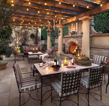 Outdoor dining area Marbella 1 - landscaping Marbella