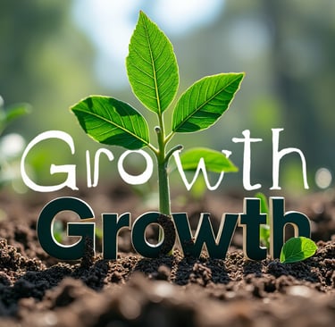a plant growing in the soil with the words growth