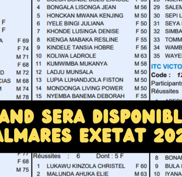 Quand sera Disponible le Palmarès Exetat 2024