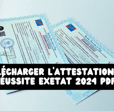 Attestation de Réussite Exetat 2025 PDF