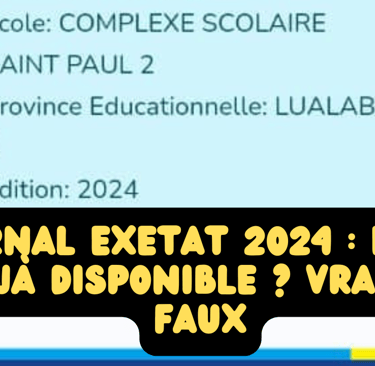 Journal Exetat 2024 Est-il déjà disponible