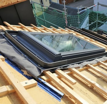 roof window with a skylight on top of a roof