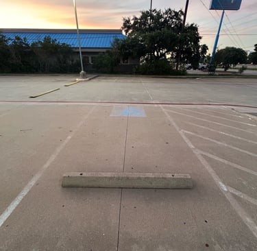 Parking Lot after pressure washing