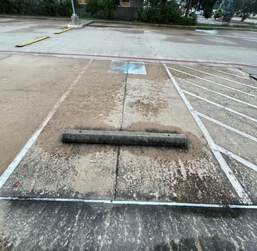 Parking Lot before pressure washing