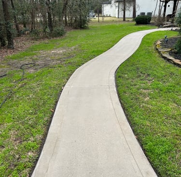 Sidewalk after pressure washing