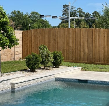 Wood Stained Fence Spring TX