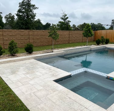 Soft Washed Brick Wall, Wood Fence before Staining