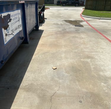 Rust and Dirt Stains from Dumpster have been removed