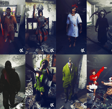 a group of people dressed in costumes for halloween