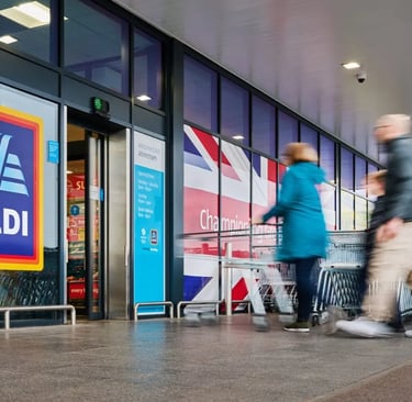 Aldi store sign, record £1.6bn expansion plan — © Aldi UK