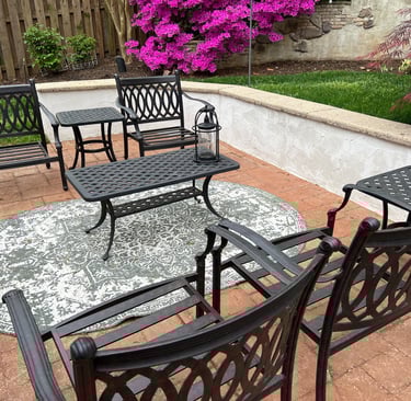 Rustic pavers with stucco wall