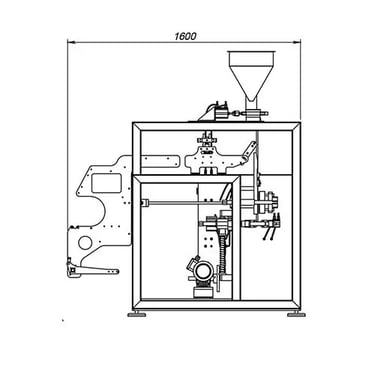 Side layout do the 5 lanes sugar stick pack machine