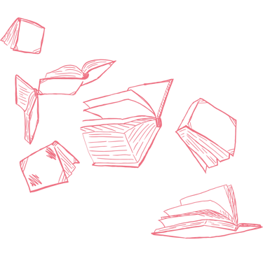 Motif décoratif livres - Wendy Baqué, chroniqueuse littéraire.