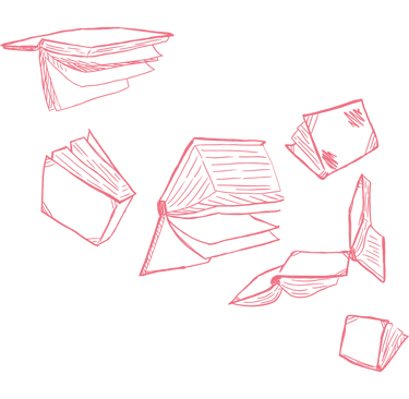 Motif décoratif livres - Wendy Baqué, chroniqueuse littéraire.