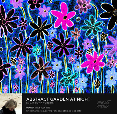 Digital image of the mixed medium abstract design- Abstract Garden at Night 