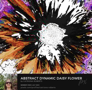 Digital image featuring the design Abstract Dynamic Daisy Flower