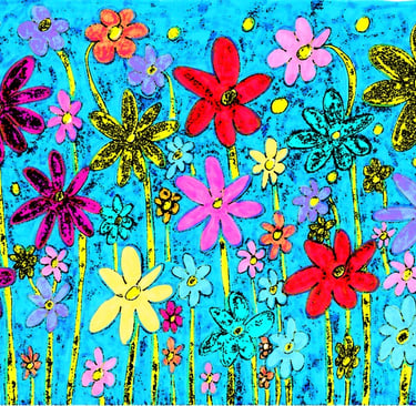Hand drawn abstract floral design. 