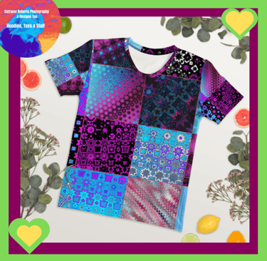 Digital image featuring  Abstract Patchwork Celebration on a Ladies T Shirt