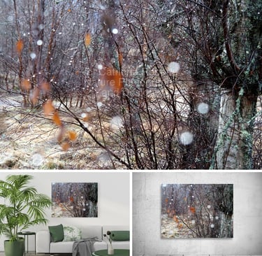Digital winter forest image above, below image on a Canvas Prints .                         