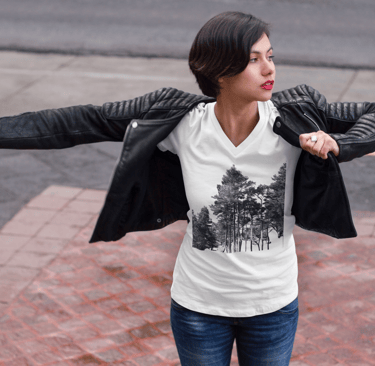 a woman in a white shirt and black jacket