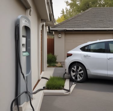 an electric car being charged by a charger