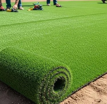 Instalación de césped artificial sobre tierra