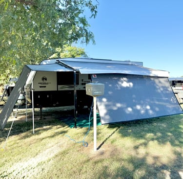 Noelland Annexe Bitz caravan awning extensions, Privacy shaeds & awning arm covers for added space