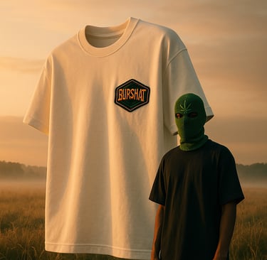 a man wearing a green mask and a green mask on his face