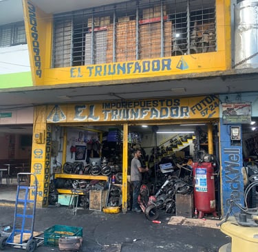 a man standing in front of a store