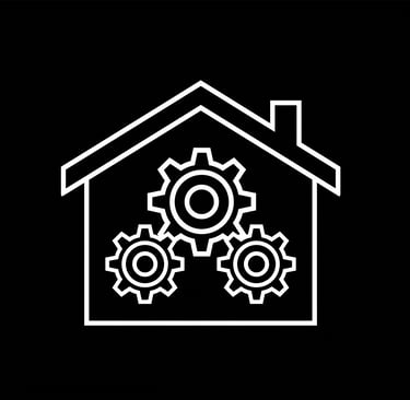 a property with 3 gears spinning inside, signalling operational focus