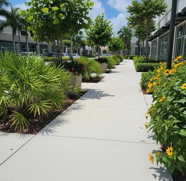 commercial concrete walkway