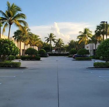 spacious commercial concrete parking lot