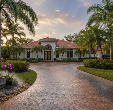 tamped concrete driveway in Plantation, FL