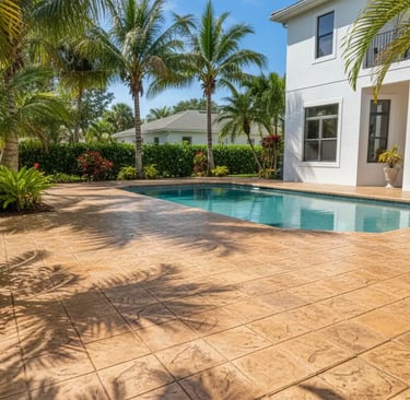 Stamped Concrete Pool Deck in Plantation, FL