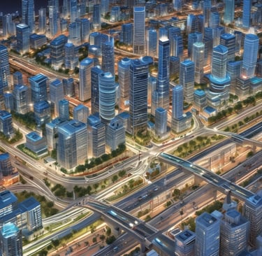 A vibrant image showcasing advanced semiconductor manufacturing.