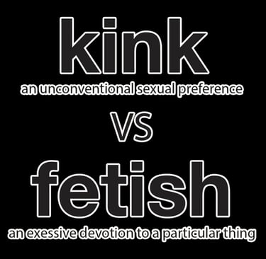 a black and white text that says,'kink vs fetishh