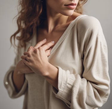 A close-up of soft, natural fabrics in earthy tones.