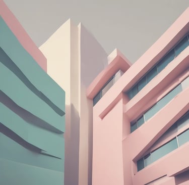 a man riding a skateboard down a street next to tall buildings