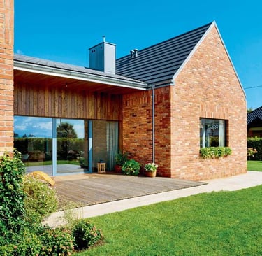 fasadas iš klinkerio plytų, plytelių