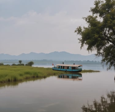 An aerial view of the Meghna River showcasing its winding beauty.