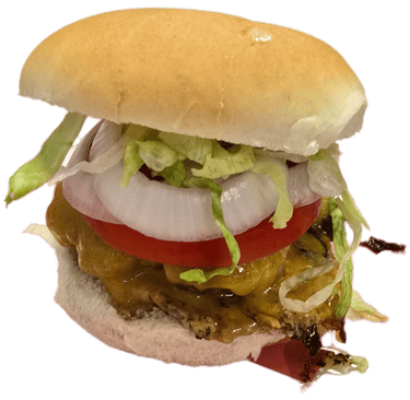 Fresh-griddled smash burger with melted cheese and crisp edges at HeckYA drive-through Youngstown Oh