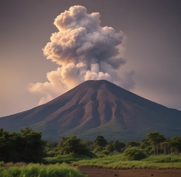 A scenic view of a tourist destination with a taxi in the foreground.
