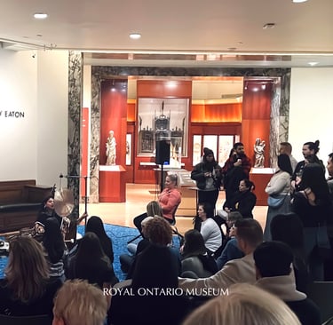 Jungle Flower facilitating a sound bath at the Royal Ontario Museum - Corporate Wellness